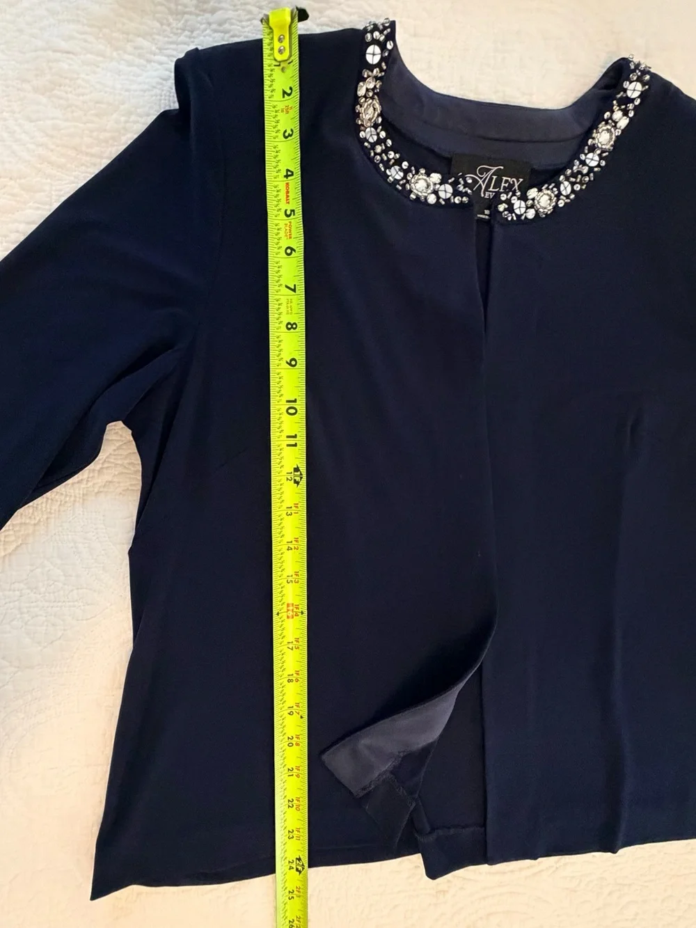 Alex Evenings Navy Embellished Midi Dress Set-Two Piece
